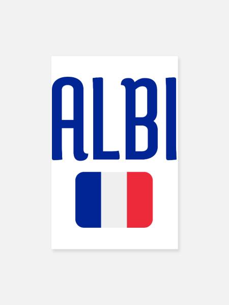 Albi France Flag Emblem - Poster 8" x 12" (20x30 cm) - white - Front