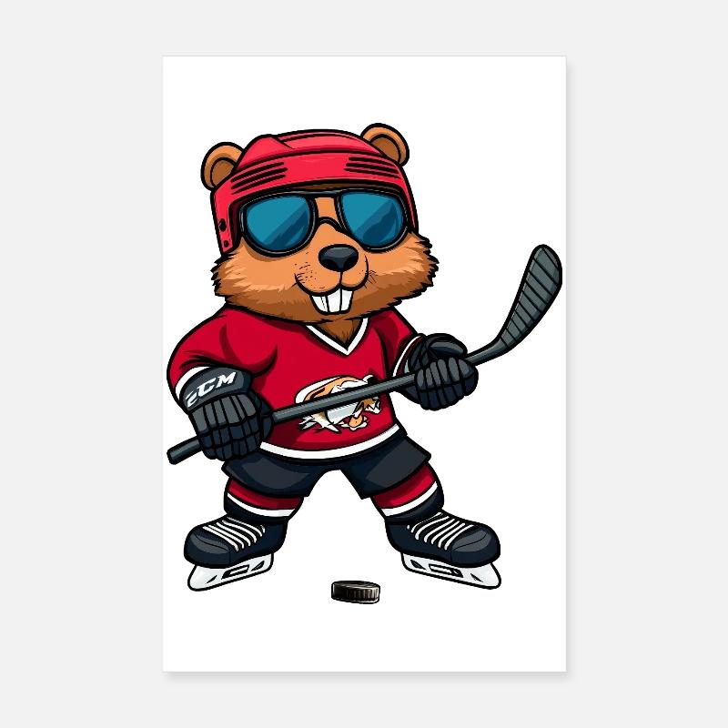 Biber Eishockey Poster 20x30 cm