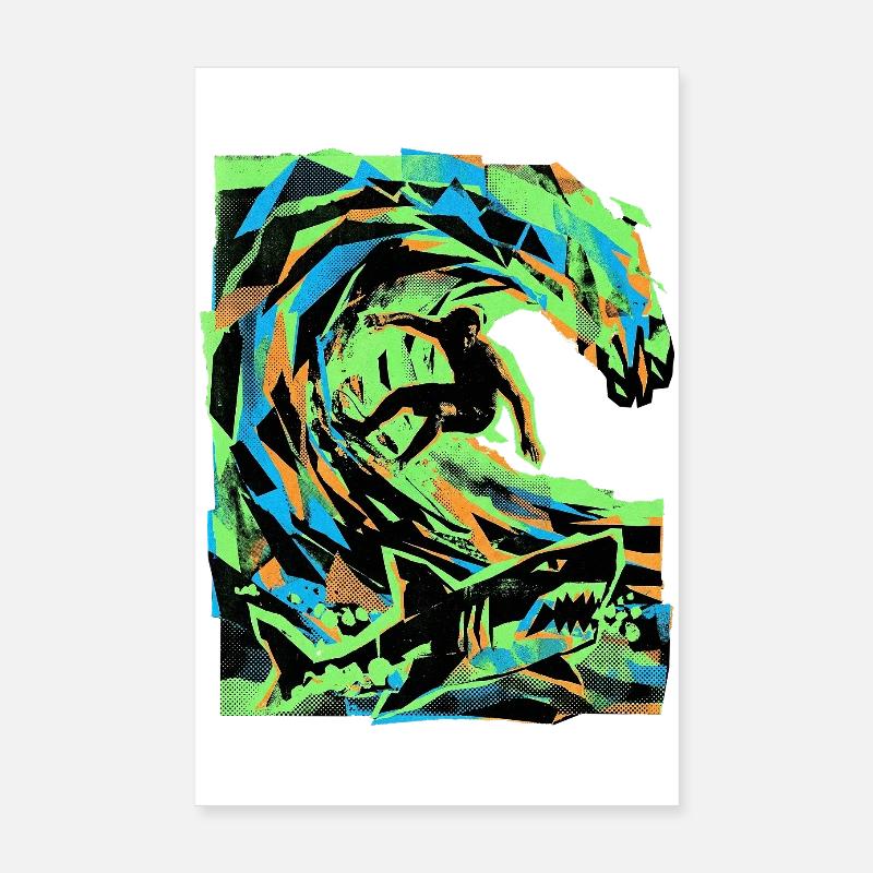 Beach Vacation Surfers Poster 8" x 12" (20x30 cm)