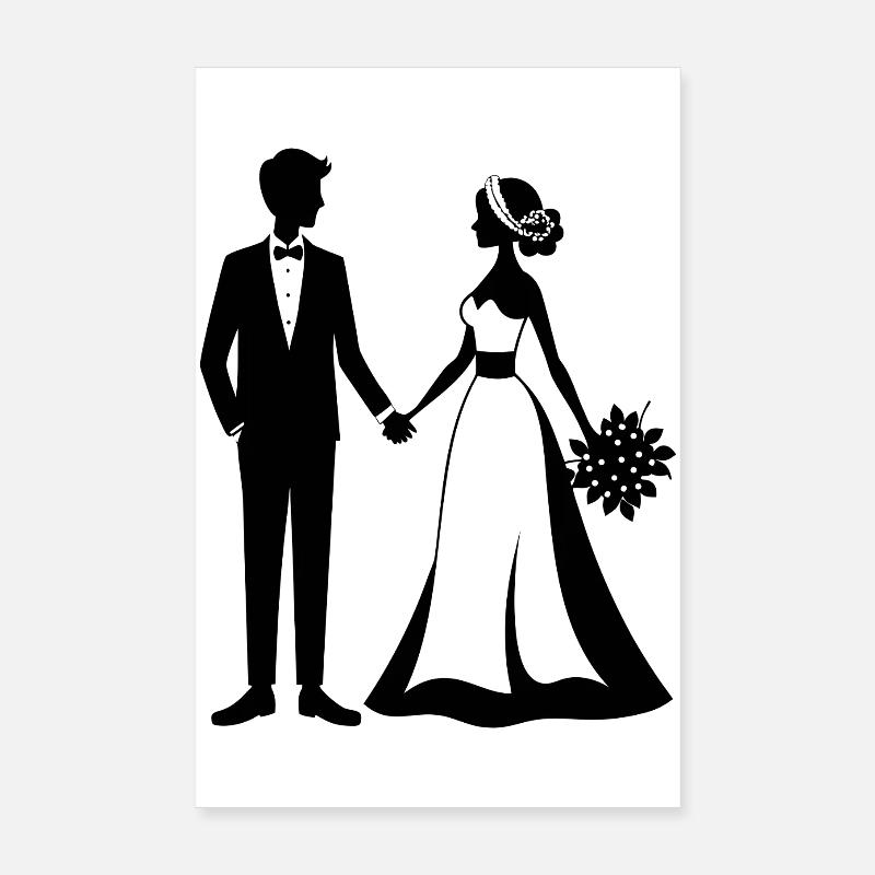 Mariée et marié Poster 20 x 30 cm