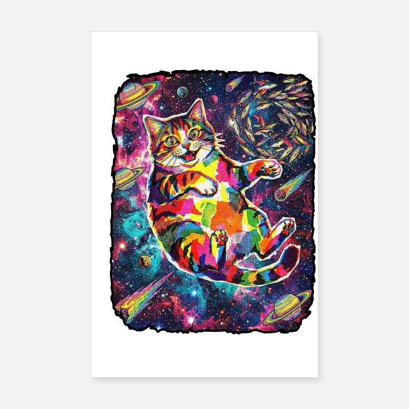 L’espace des chats drôles Poster 20 x 30 cm