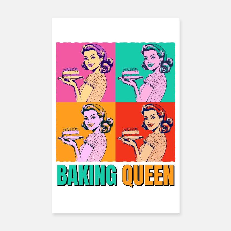 Baking Cake Baking Queen Baking Fairy Baker Pop Art Poster 8" x 12" (20x30 cm)