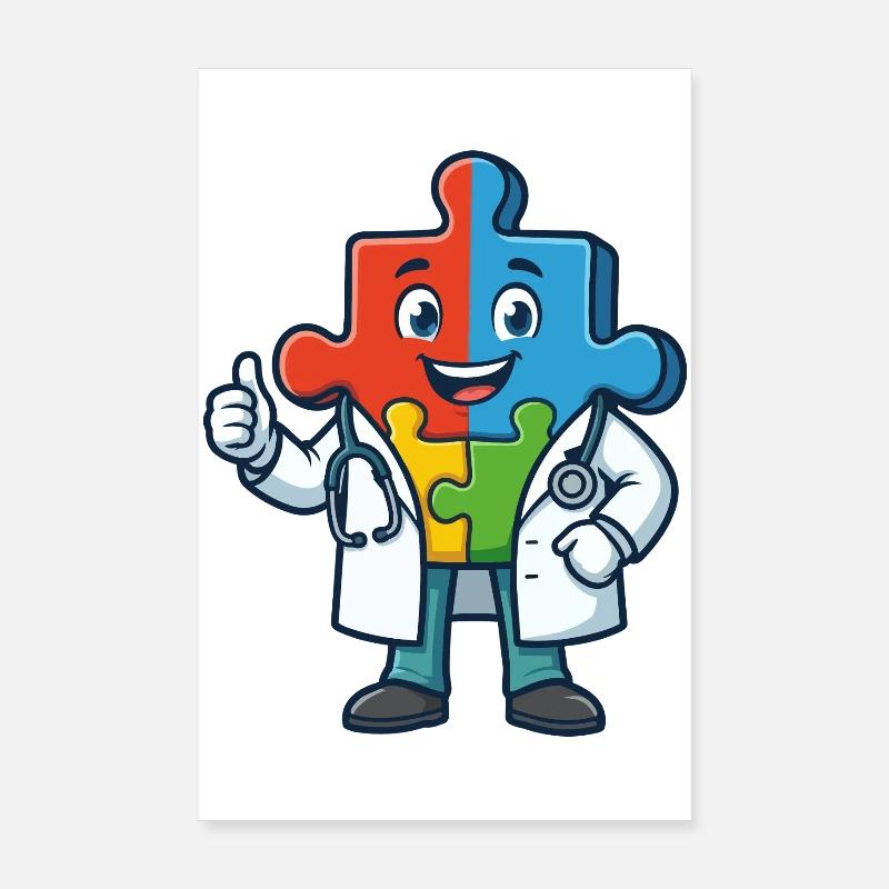 Puzzle Pals Doktormaskottchen Poster 20x30 cm