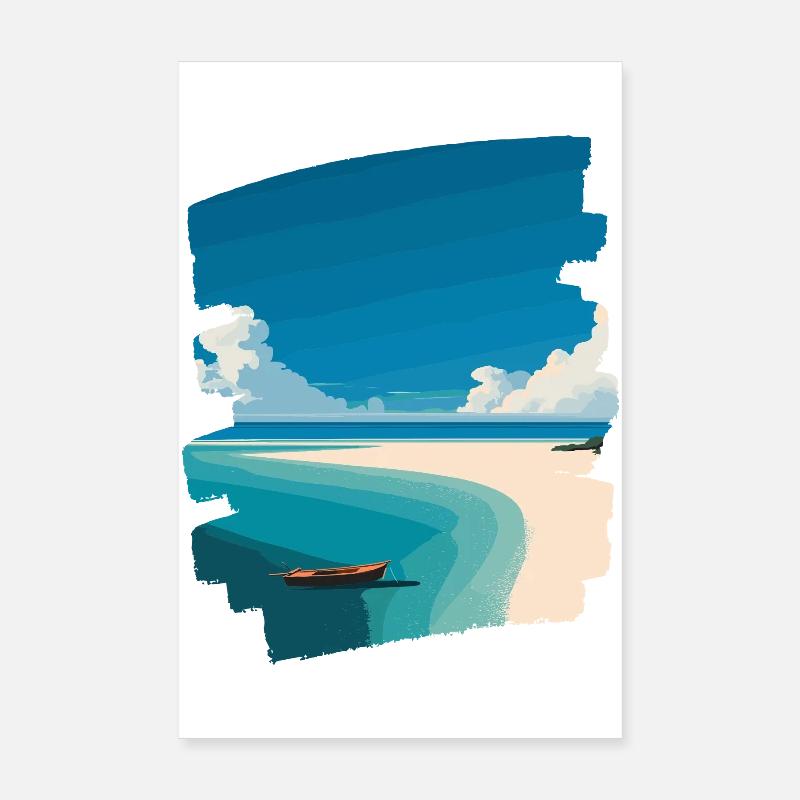Palmiers de mer de plage Poster 20 x 30 cm
