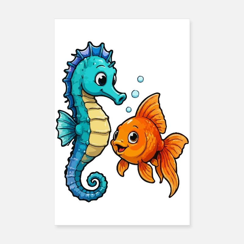Les hippocampes des Amis sous-marins Poster 20 x 30 cm