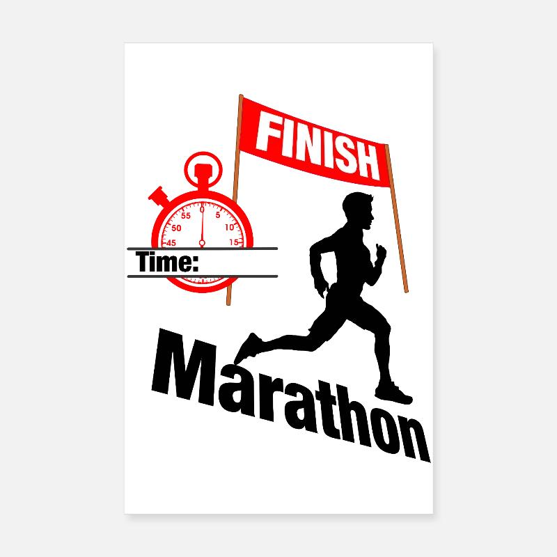Marathon Runner Time – Finish Record Poster 8" x 12" (20x30 cm)