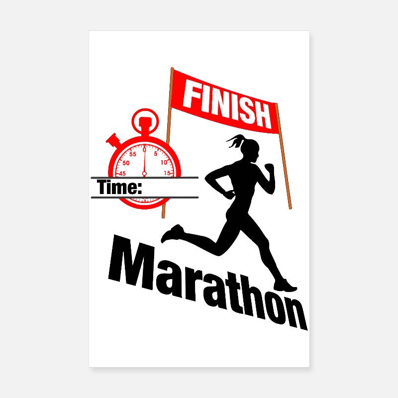 Coureuse marathonienne – Temps de course Poster 20 x 30 cm