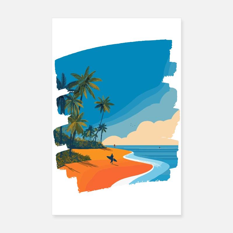 Tropical Beach Poster 8" x 12" (20x30 cm)