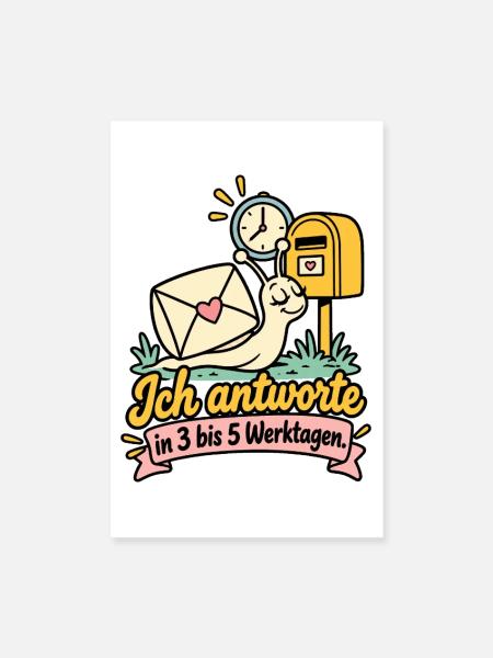 Ich antworte in 3 bis 5 Werktagen - Poster 20x30 cm - Weiß - Vorne