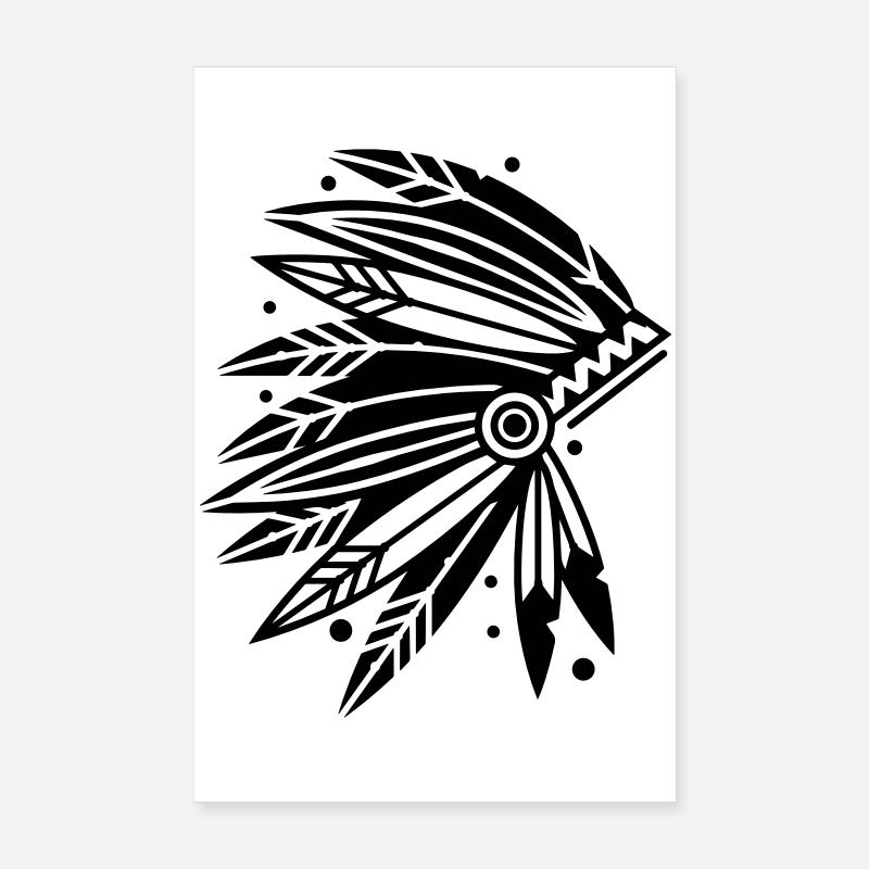 Kopfschmuck Häuptling Poster 20x30 cm