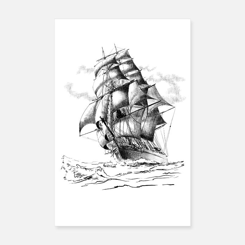 Segelschiff Poster 20x30 cm