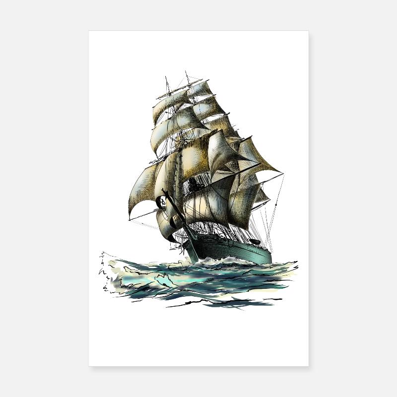 sailing ship Poster 20 x 30 cm