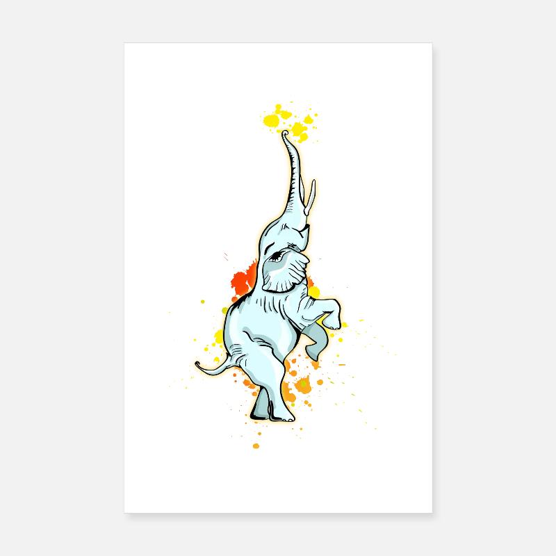 elephant blob circus feat balance artist Poster 8" x 12" (20x30 cm)