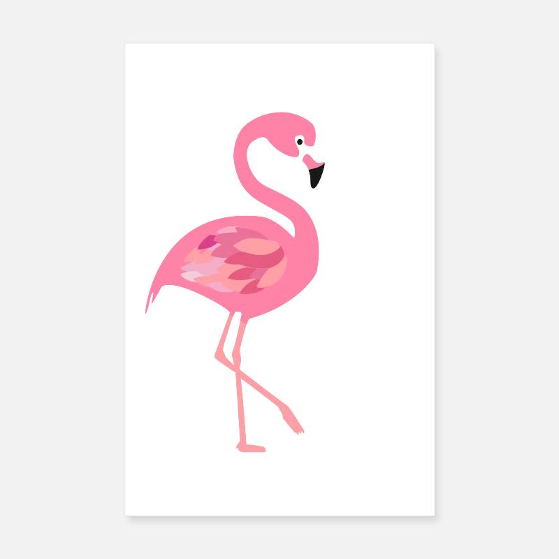 Flamingo - Poster 20x30 cm - Weiß