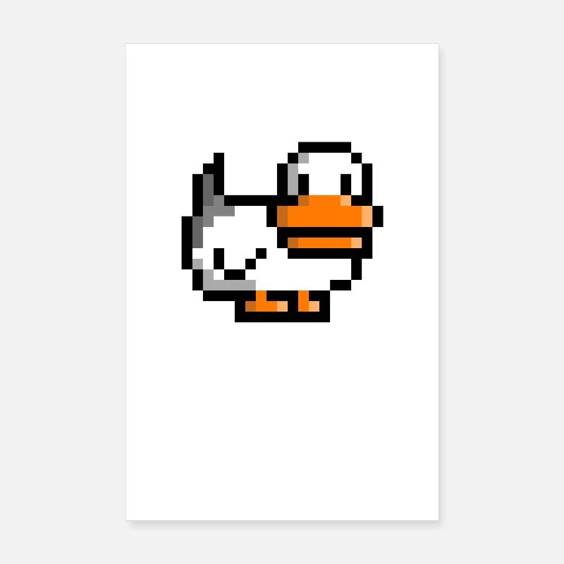 canard rétro - Poster 20 x 30 cm - blanc