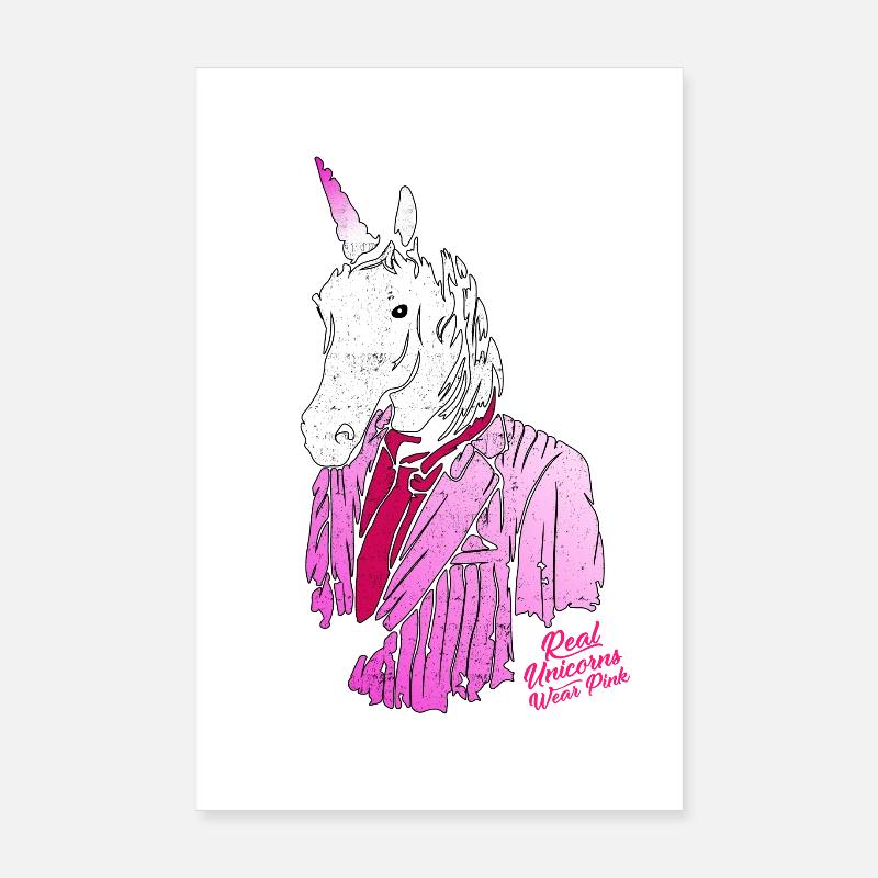 taille basse licorne rose Poster 20 x 30 cm