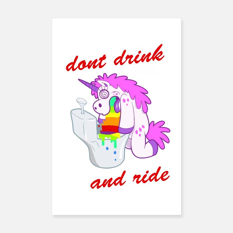 ne buvez pas et monter licorne Poster 20 x 30 cm