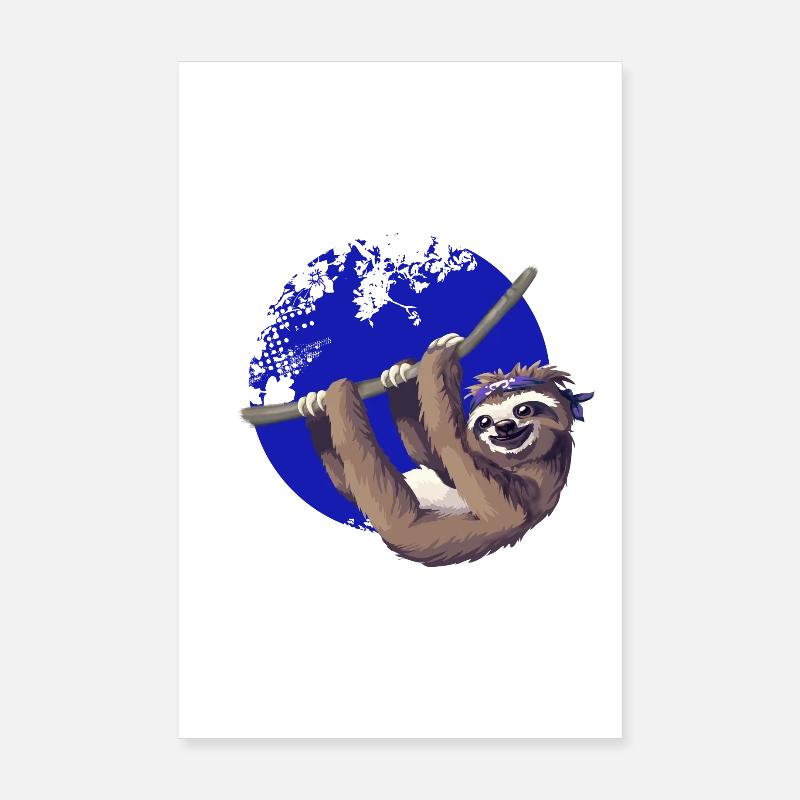 sloth make it slow paresseux lent Nerd pc chill Poster 20 x 30 cm