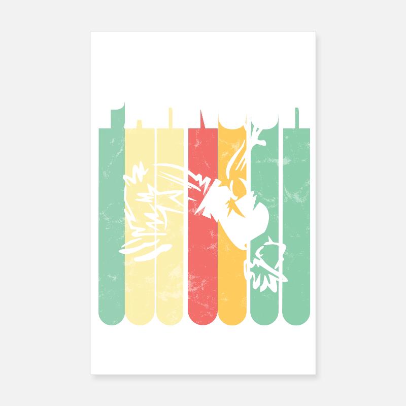 Parkour Retro - Poster 20x30 cm - Weiß