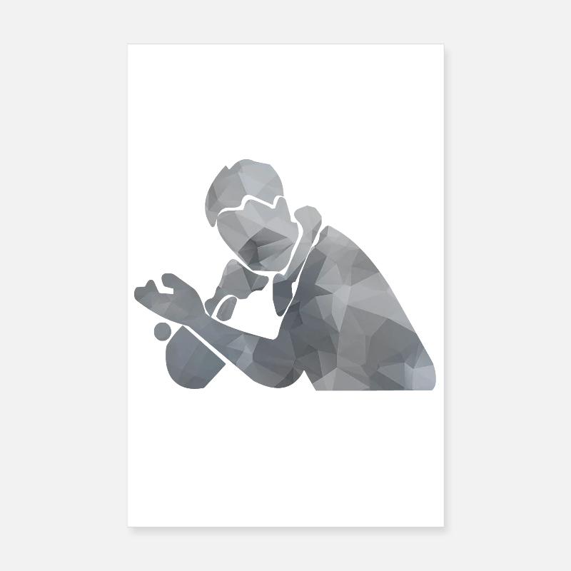 Ping-jouet de ping-congiste silhouette cadeau Poster 20 x 30 cm