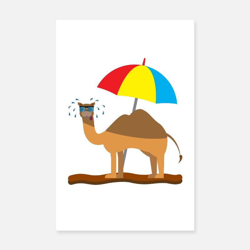 Kindershirt Kamel Kindermotiv schwitzendes Kamel Poster 20x30 cm
