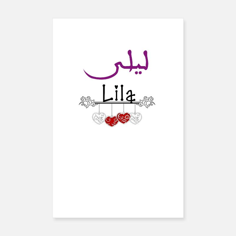 Prénom Lila - Poster 20 x 30 cm - blanc