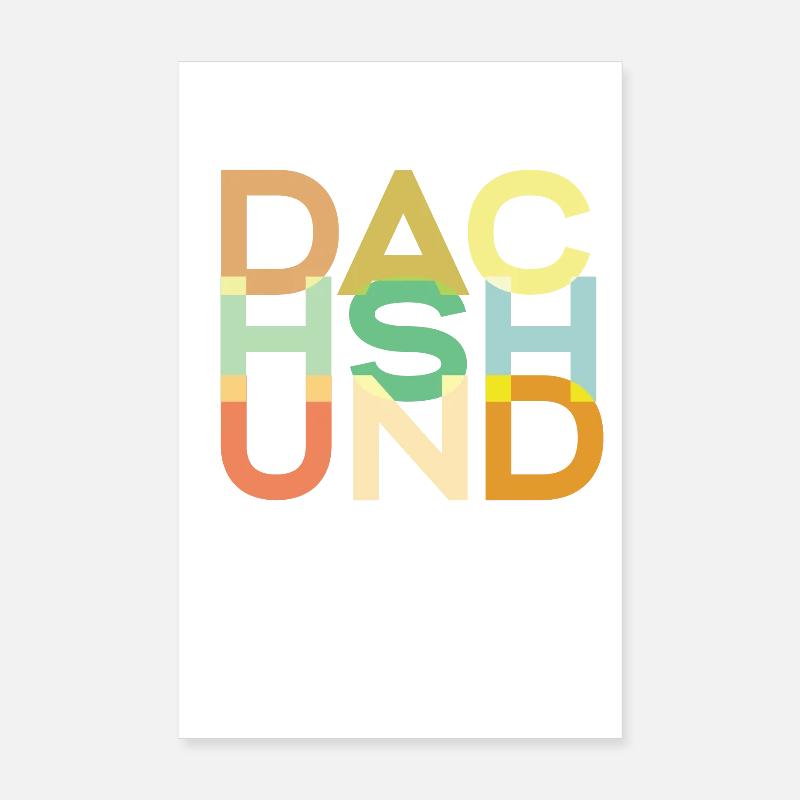 Dackelhund Hund Bunt Poster 20x30 cm