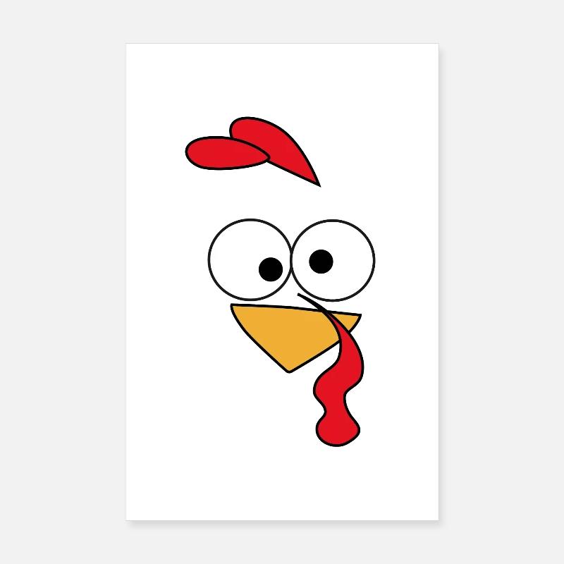 Gesicht comic game huhn bird lustig humor fun cool Poster 20x30 cm