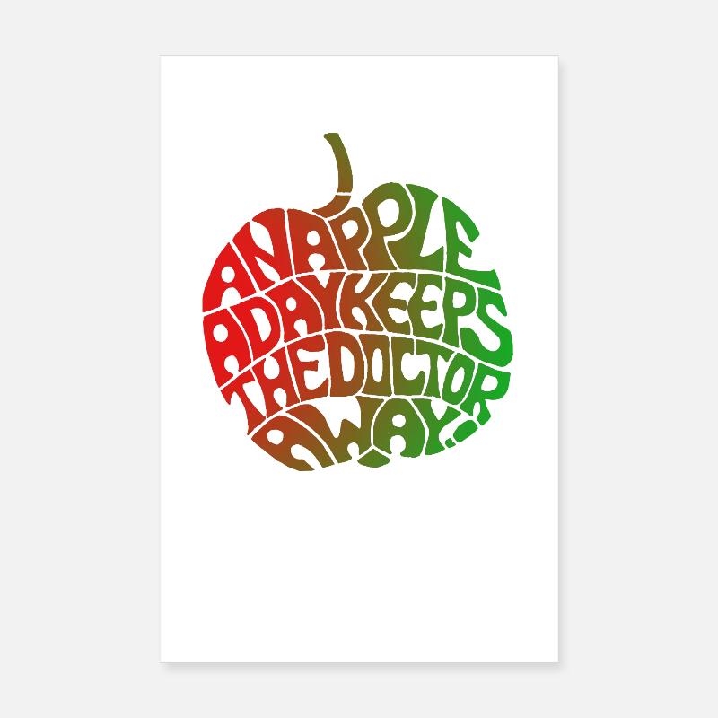 "Apple Design" Rouge - Vert par Chris Illustrations Poster 20 x 30 cm