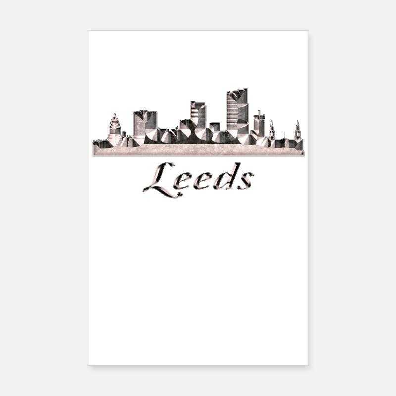 Leeds - Poster 20x30 cm - Weiß
