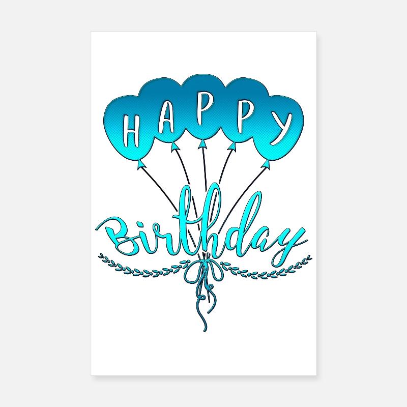Birthday Balloon Poster 8" x 12" (20x30 cm)