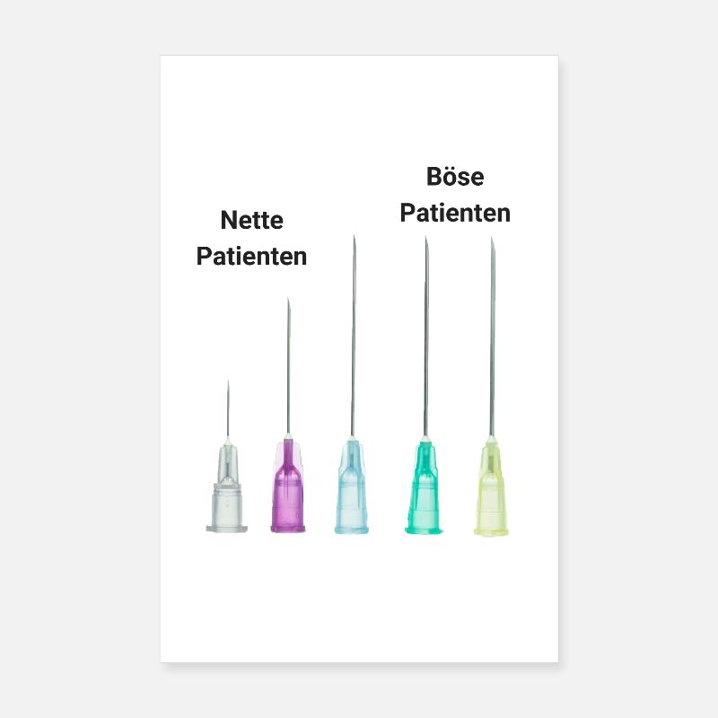 Nice angry patient caregiver MFA cannula Poster 8" x 12" (20x30 cm)