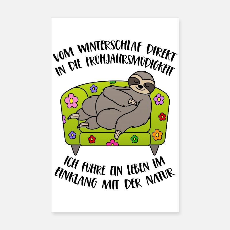 Sloth spring spring fatigue hibernation Poster 8" x 12" (20x30 cm)