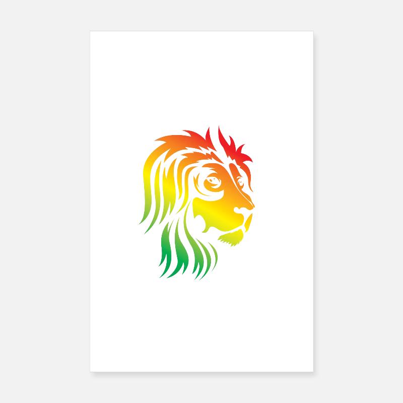 Rainbow Lion Head Poster 8" x 12" (20x30 cm)
