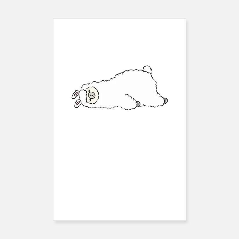 Sleeping llama Poster 8" x 12" (20x30 cm)