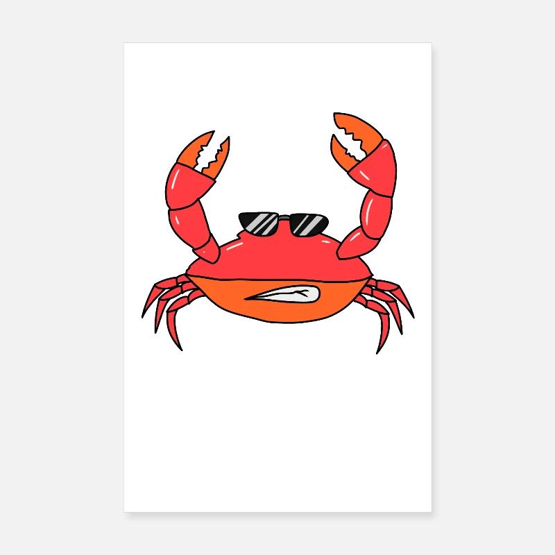 Cute Crab Crabs Crustaceans Poster 8" x 12" (20x30 cm)