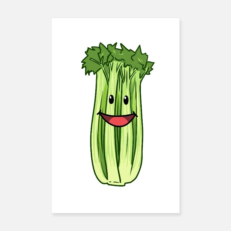 Celery Celery Celery Vegetables Healthy Vegans Poster 8" x 12" (20x30 cm)
