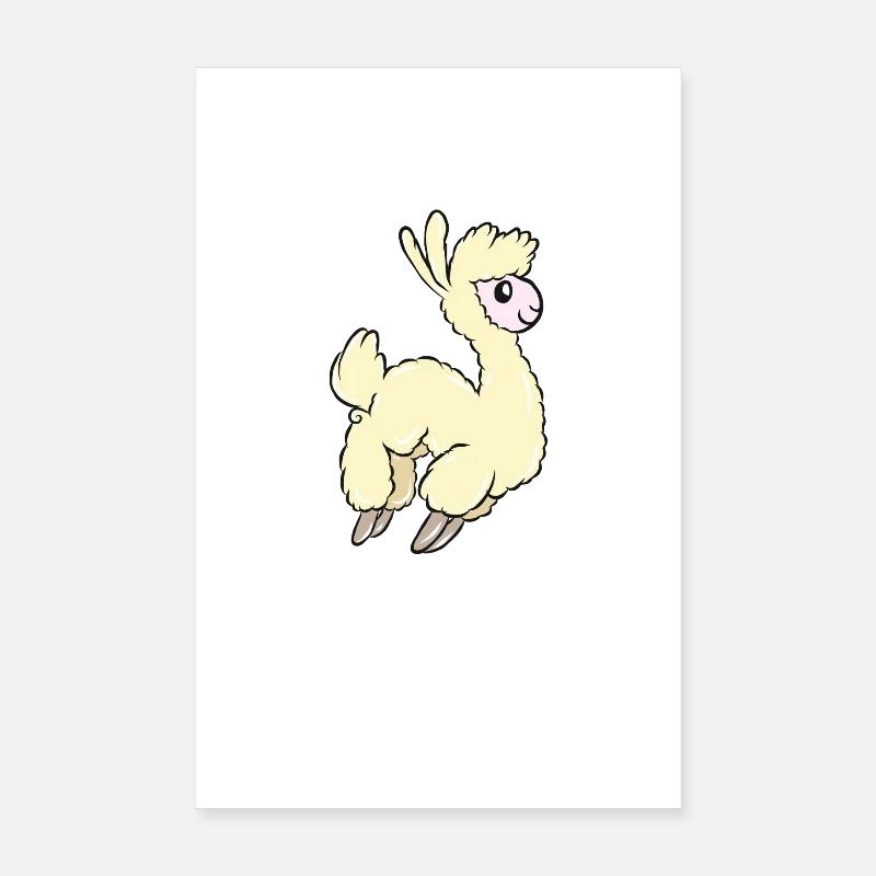 Lama - Poster 20x30 cm - Weiß