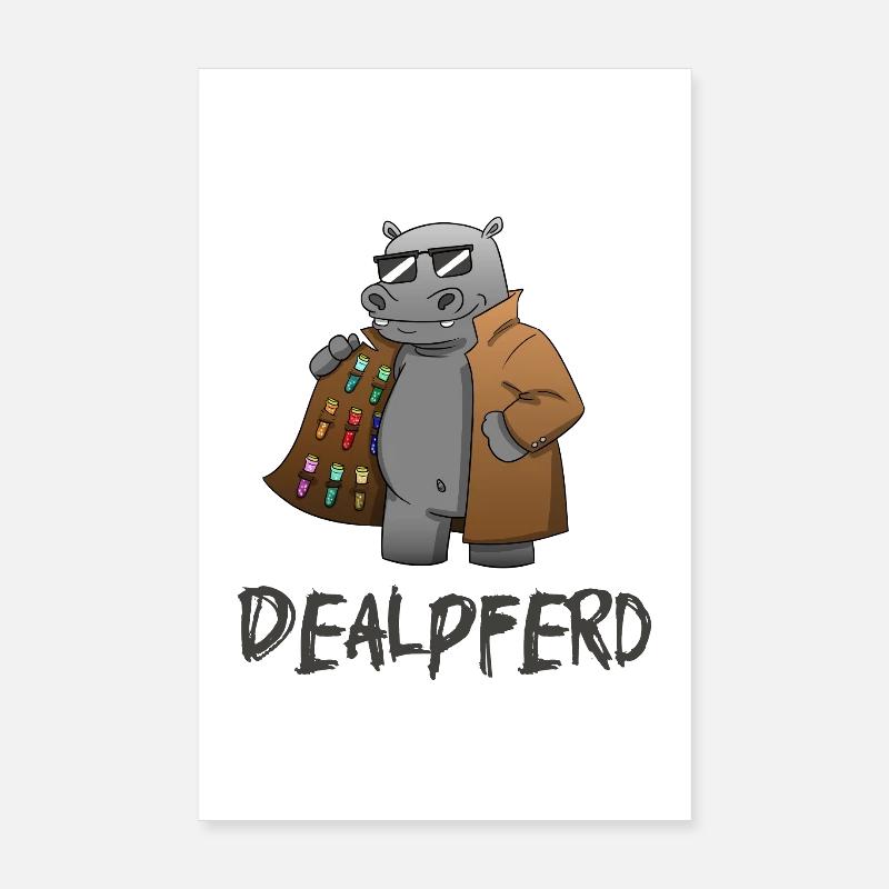 Dealpferd: Hippo mit Substanzen Poster 20x30 cm