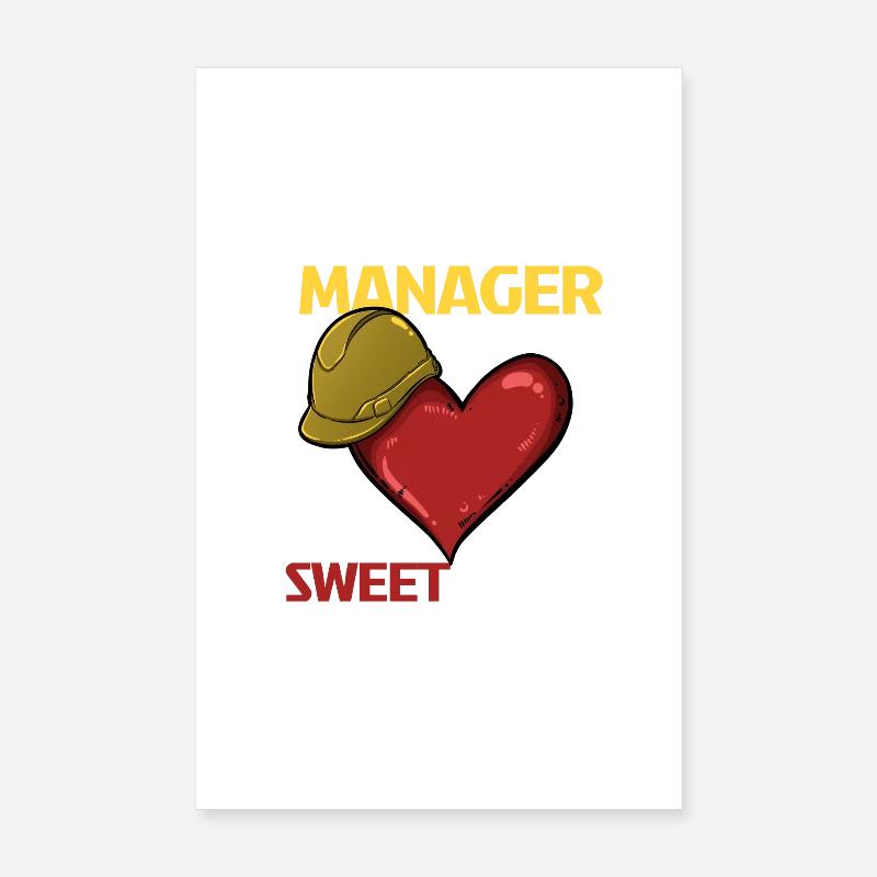 Construction Worker Heart Love Design Poster 8" x 12" (20x30 cm)