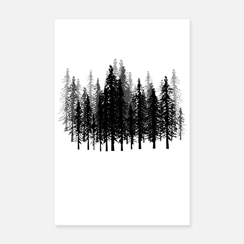 Wald Wälder Förster Jäger Geschenkidee Camping - Poster 20x30 cm - Weiß