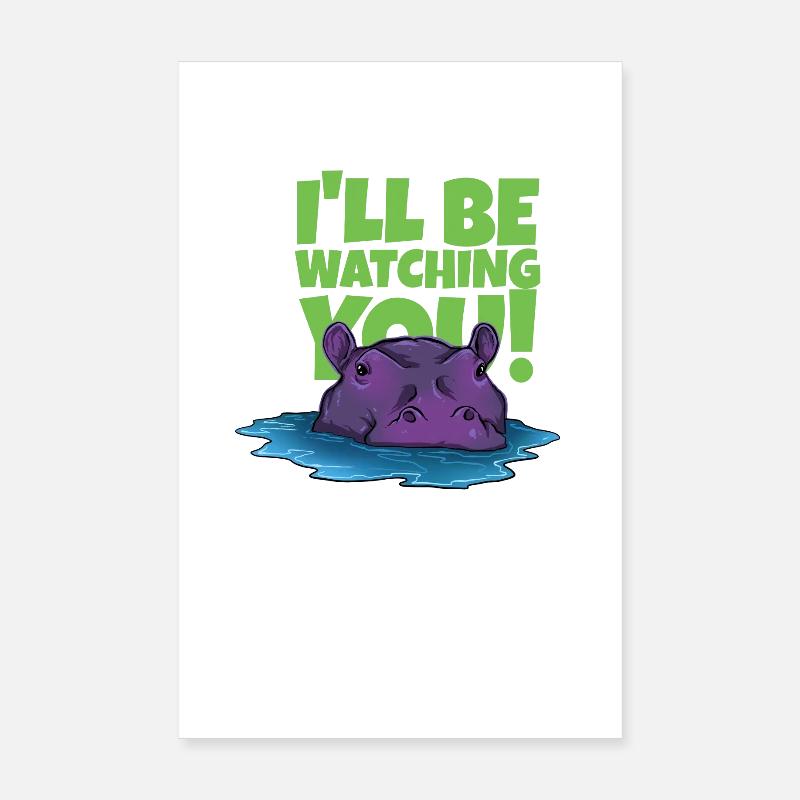 Witziges Nilpferd mit Text Poster 20x30 cm