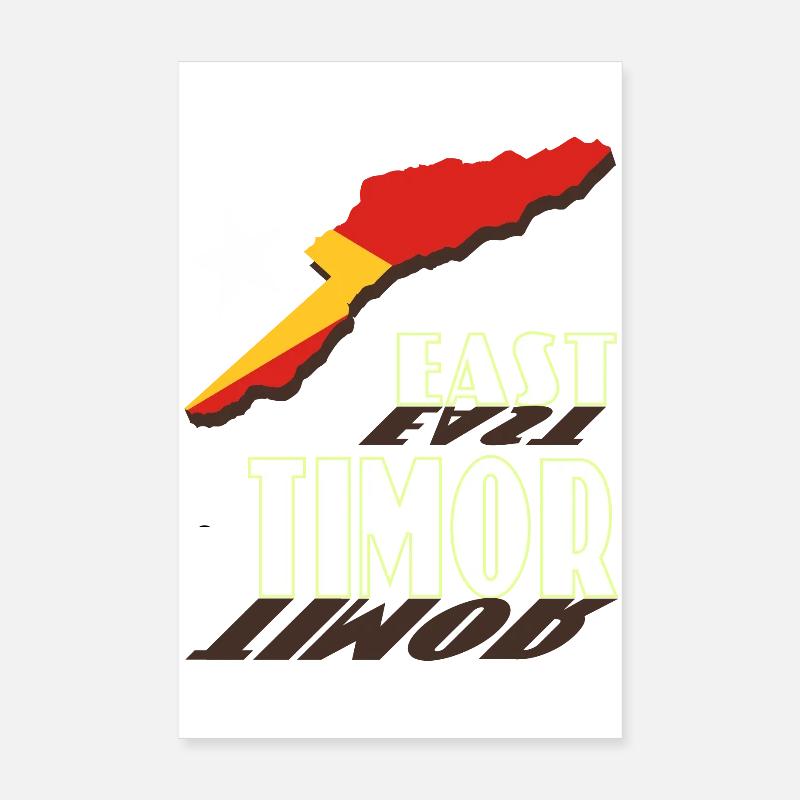 Carte du Timor oriental avec lettrage dynamique Poster 20 x 30 cm