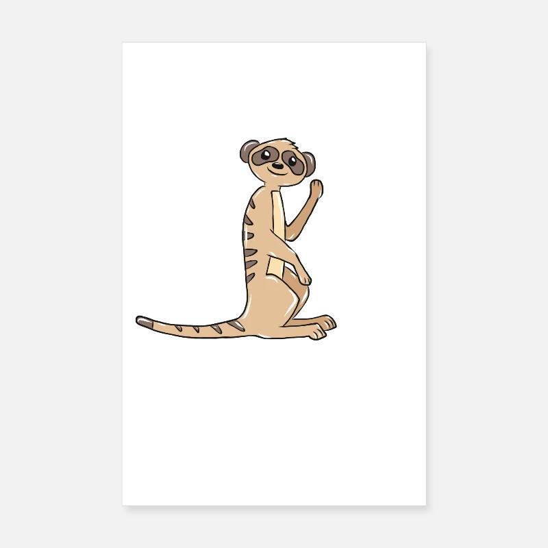 Erdmännchen Geschenk - Poster 20x30 cm - Weiß
