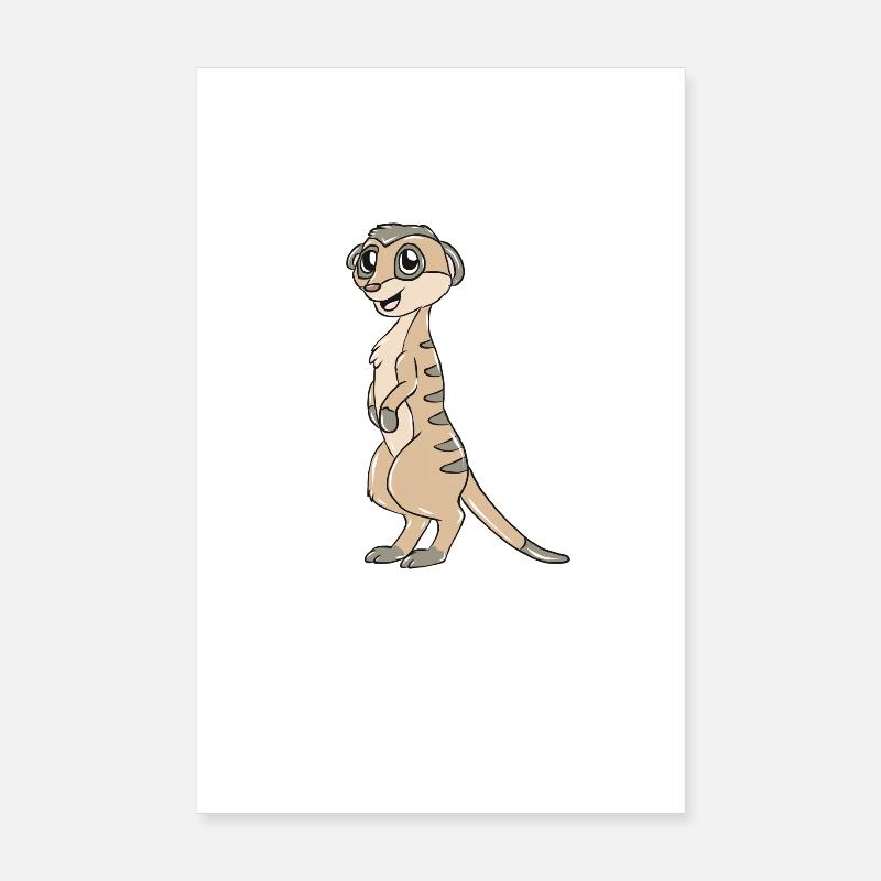 suricates - Poster 20 x 30 cm - blanc