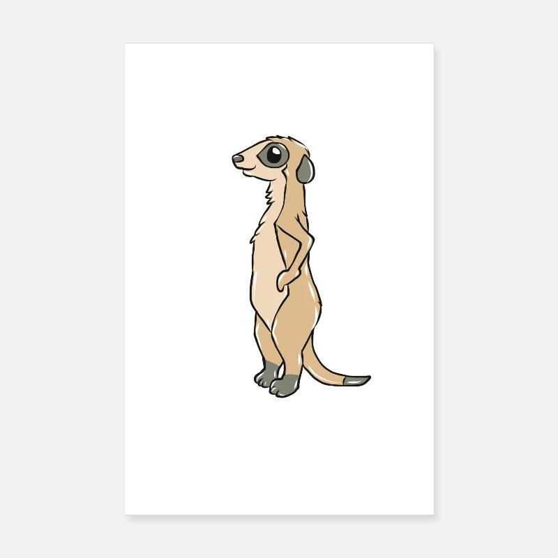 Erdmännchen - Poster 20x30 cm - Weiß