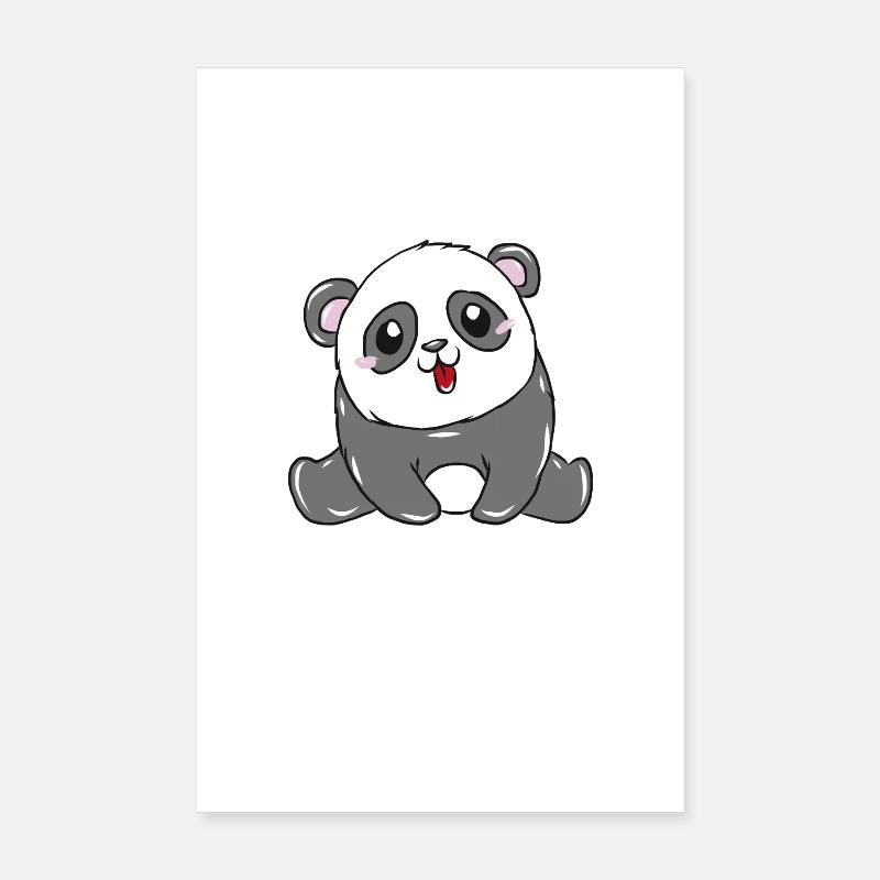 Panda Tier - Poster 20x30 cm - Weiß