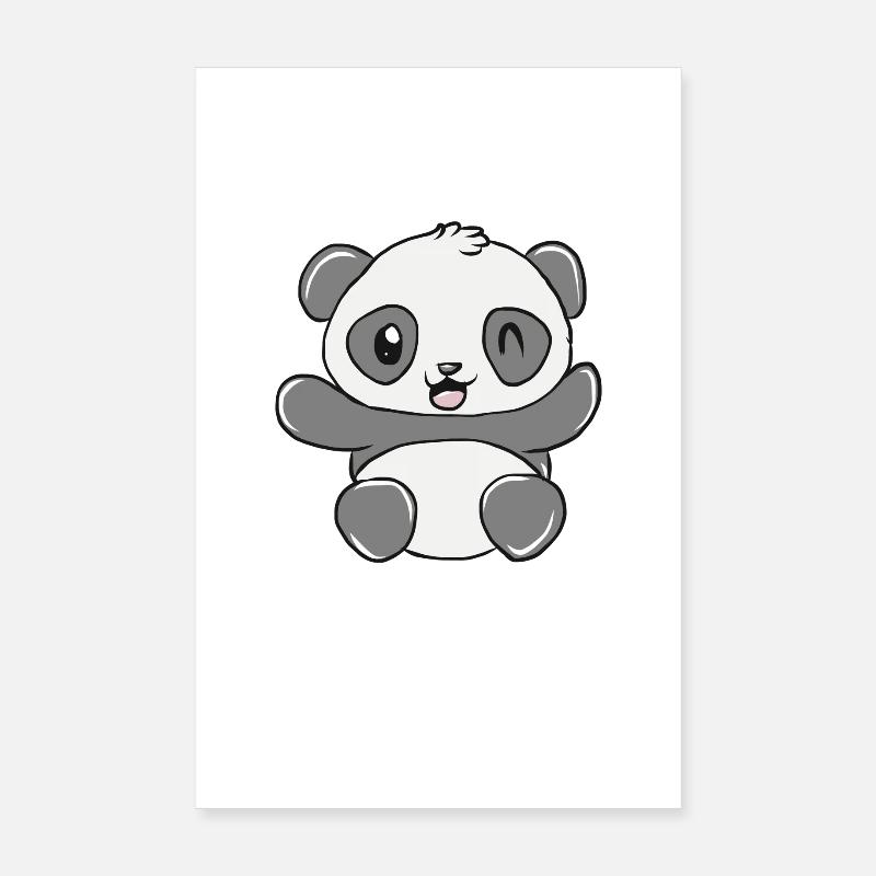 Panda - Poster 20x30 cm - Weiß