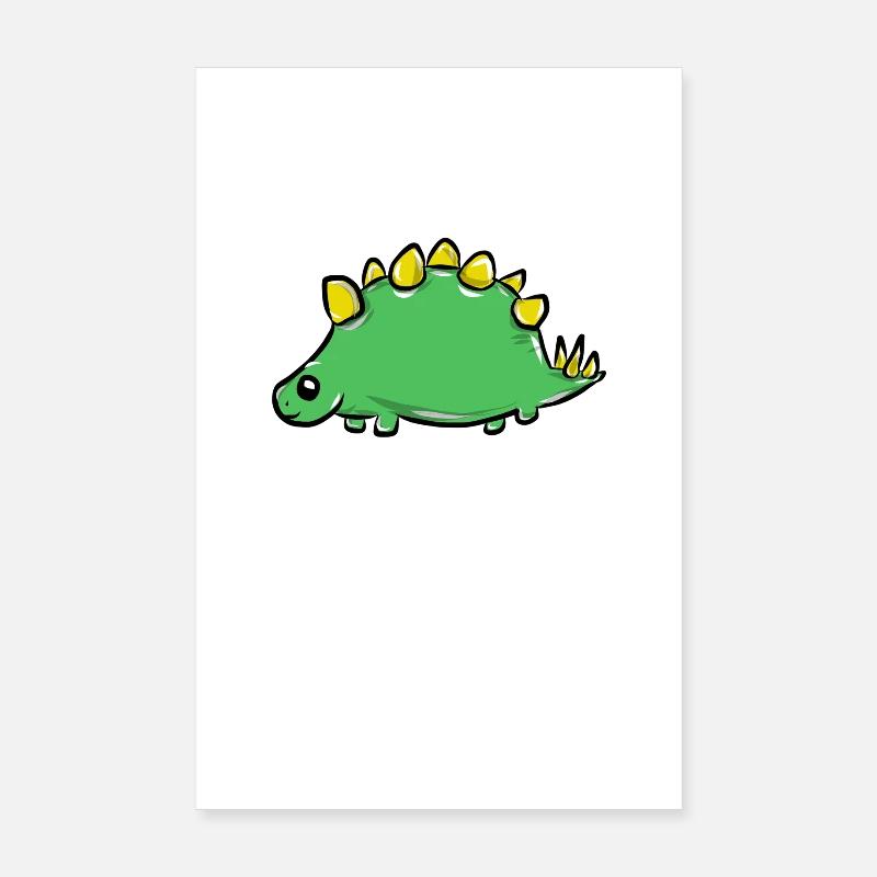 Dinosaurier - Poster 20x30 cm - Weiß