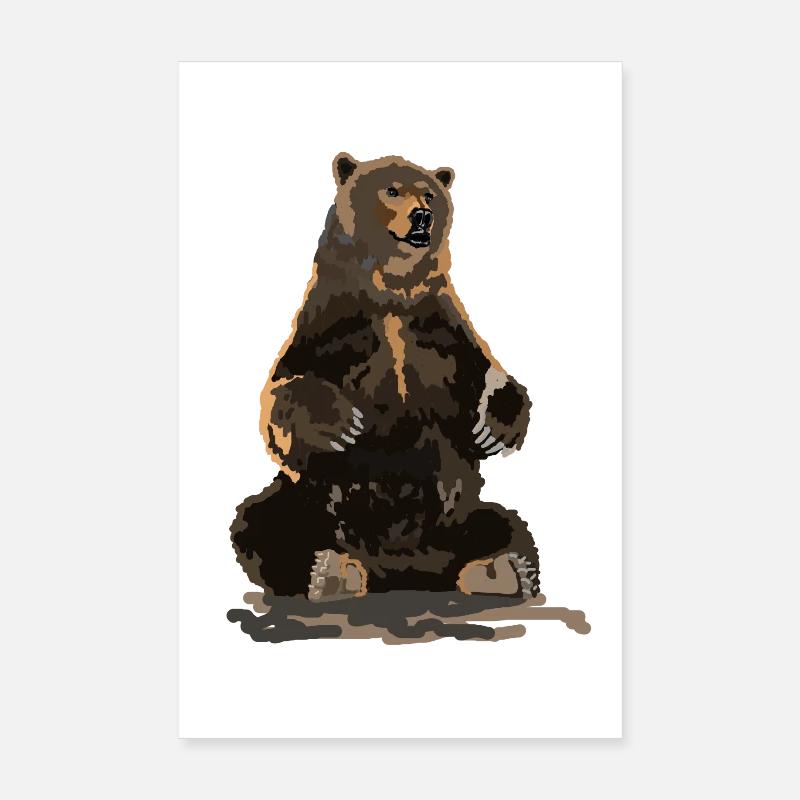 Bär - Poster 20x30 cm - Weiß